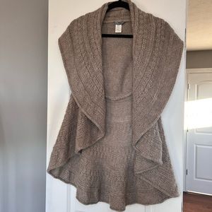 Renee’s NYC sleeveless cardigan drape sweater from Anthropologie